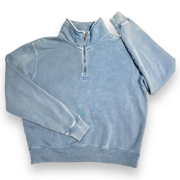 Brandy Melville Tops - Brandy Melville Blue Missy 1/4 Zip Sweatshirt